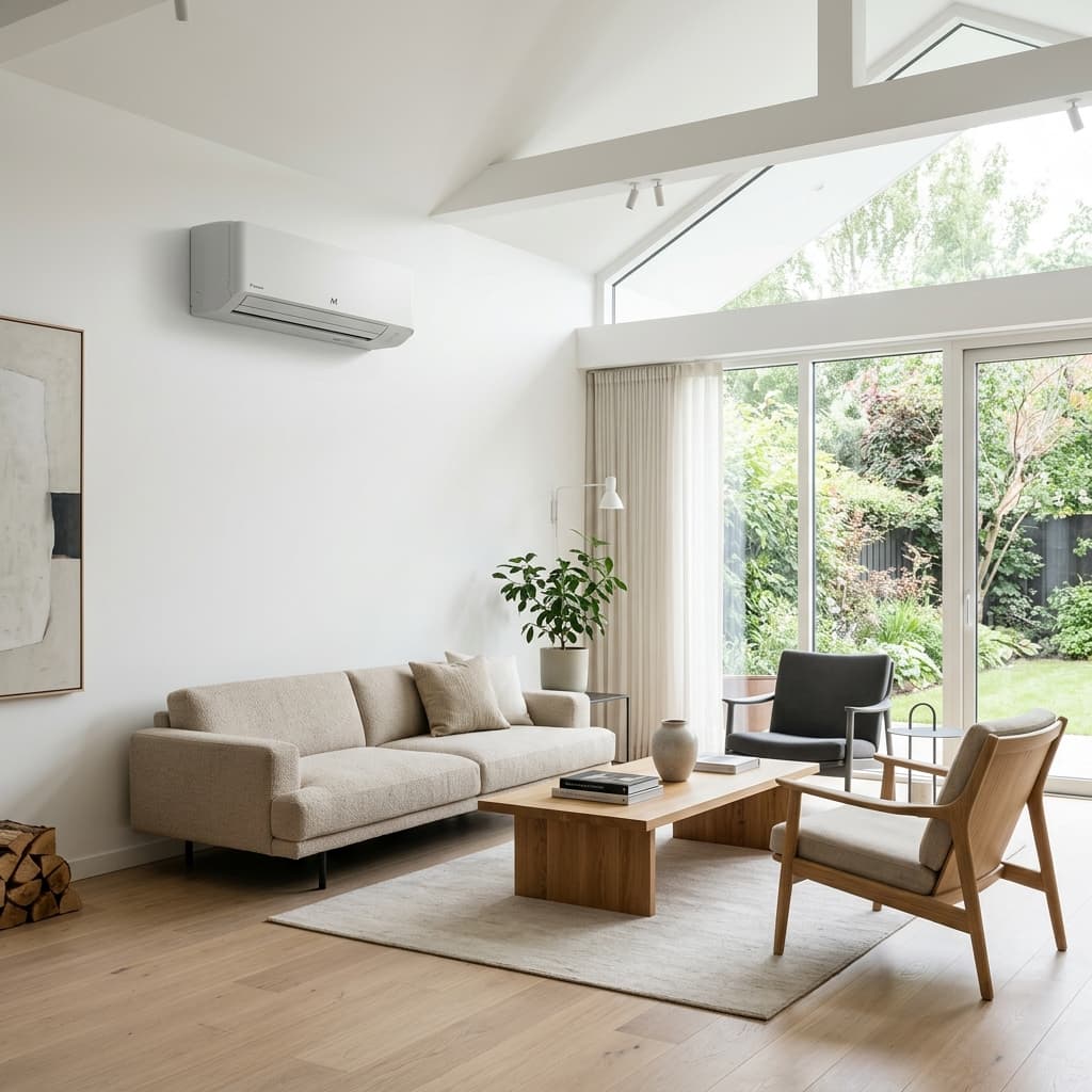 A clean modern heat-pump installation